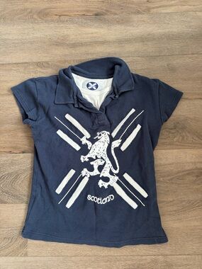Women’s Navy Scotland Graphic Polo Top